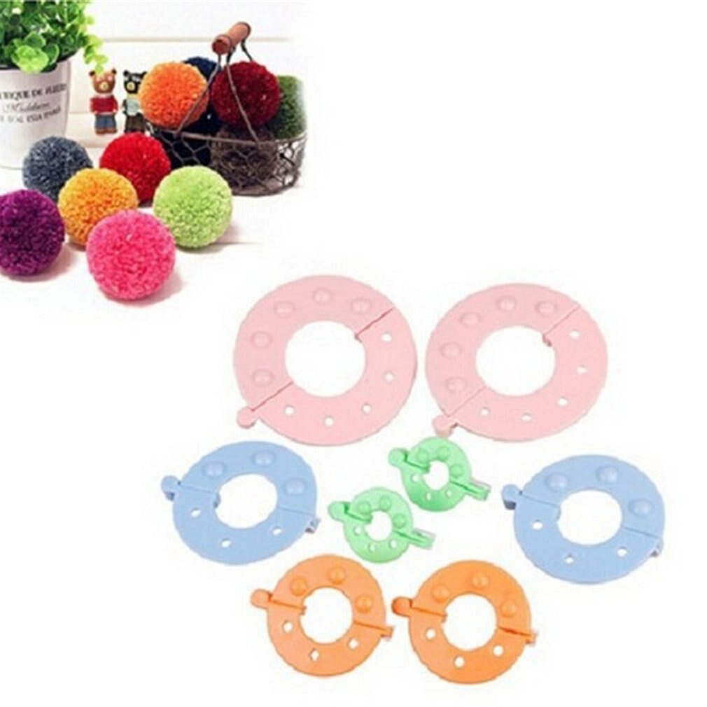 4 Maten Pom Pom Maker Fluff Ball Weave Needlecraft Breien Diy Naald Ambacht Wol Tool Garen Kit Tool Diy Naaien gereedschap