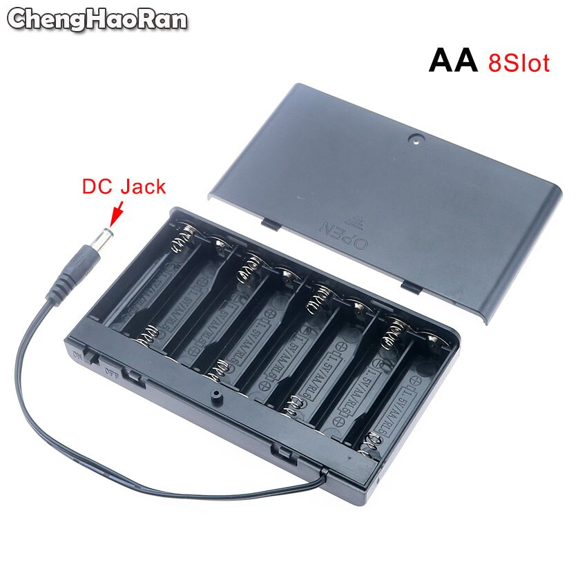 Chenghaoran 1 stück 2 3 4 6 8 steckplätze aa-batteriehalter aufbewahrungsbox mit schalter & deckel aa-batterie standardbehälter