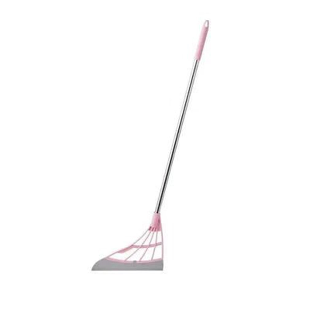 Foldable Magic Wiper Broom Mop Wiper Silicone Floor Clean Windows Pet Removal Brushes Non-stick Hair Sweeping Household Broom: Pink no scalable