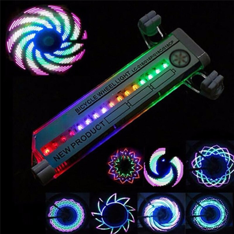 Fiets 30-Patroon Fietsen Fiets Lamp 16 Led Spoke Wiel Verlichting Fiets Apparatuur 1Pcs Cool Fiets Accessoires Fiets lichten