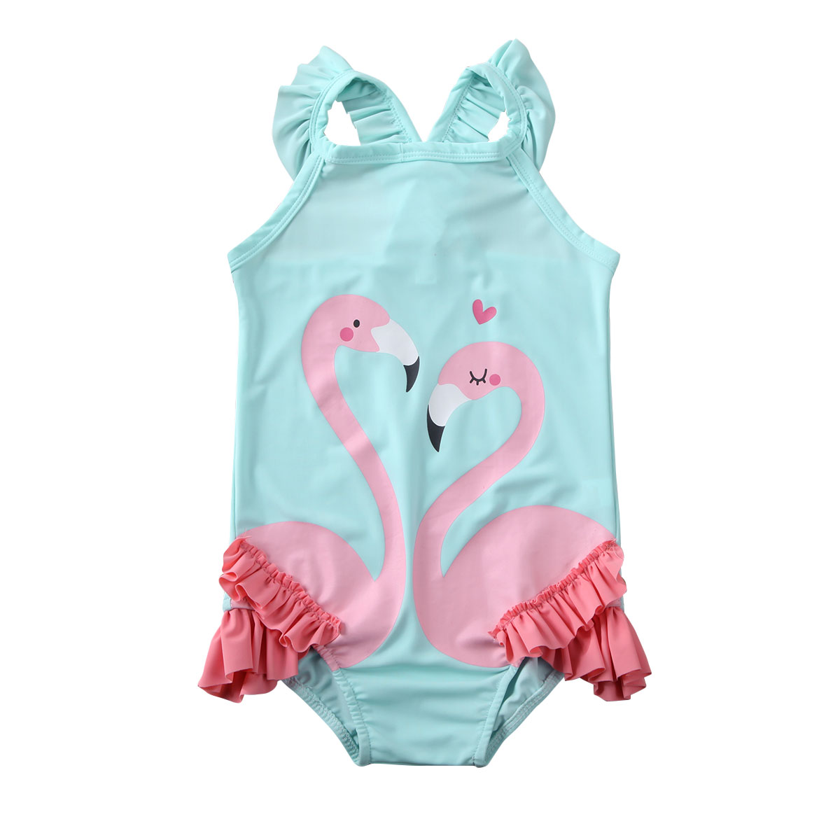 Sommer badedragt baby piger flamingo svømning kostume børn tankini tegneserie bikini badetøj badedragt badetøj
