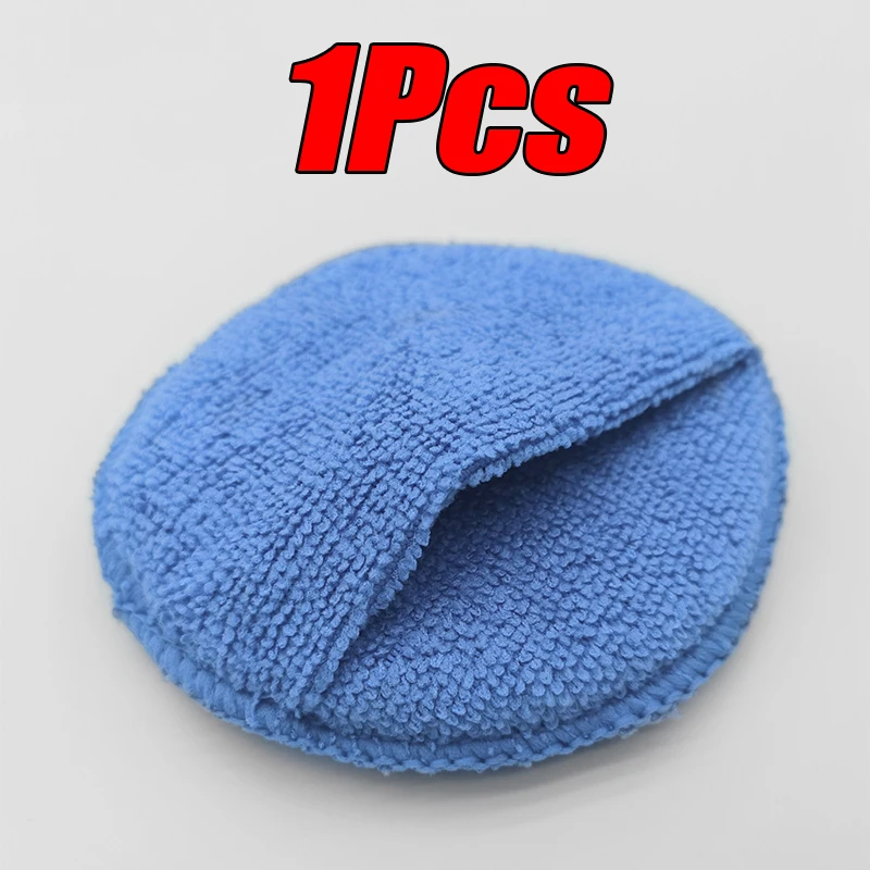 Almohadillas aplicadoras de detalles de coche, esponjas para el cuidado del coche, esponjas para pulir y encerado, esponjas de espuma de bolsillo redondo de microfibra suave, Herramientas de limpieza de coche, 10 Uds.: Rojo