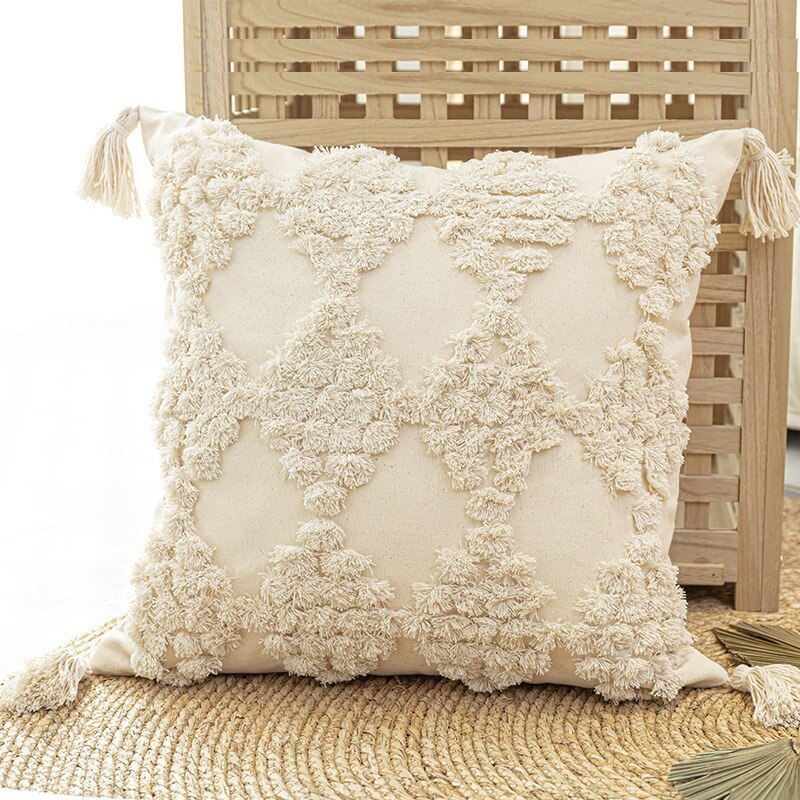 Handmade Rectangle Sierra Linen-Look Cushion Cover - Textured Pillow Case For Home Sofa