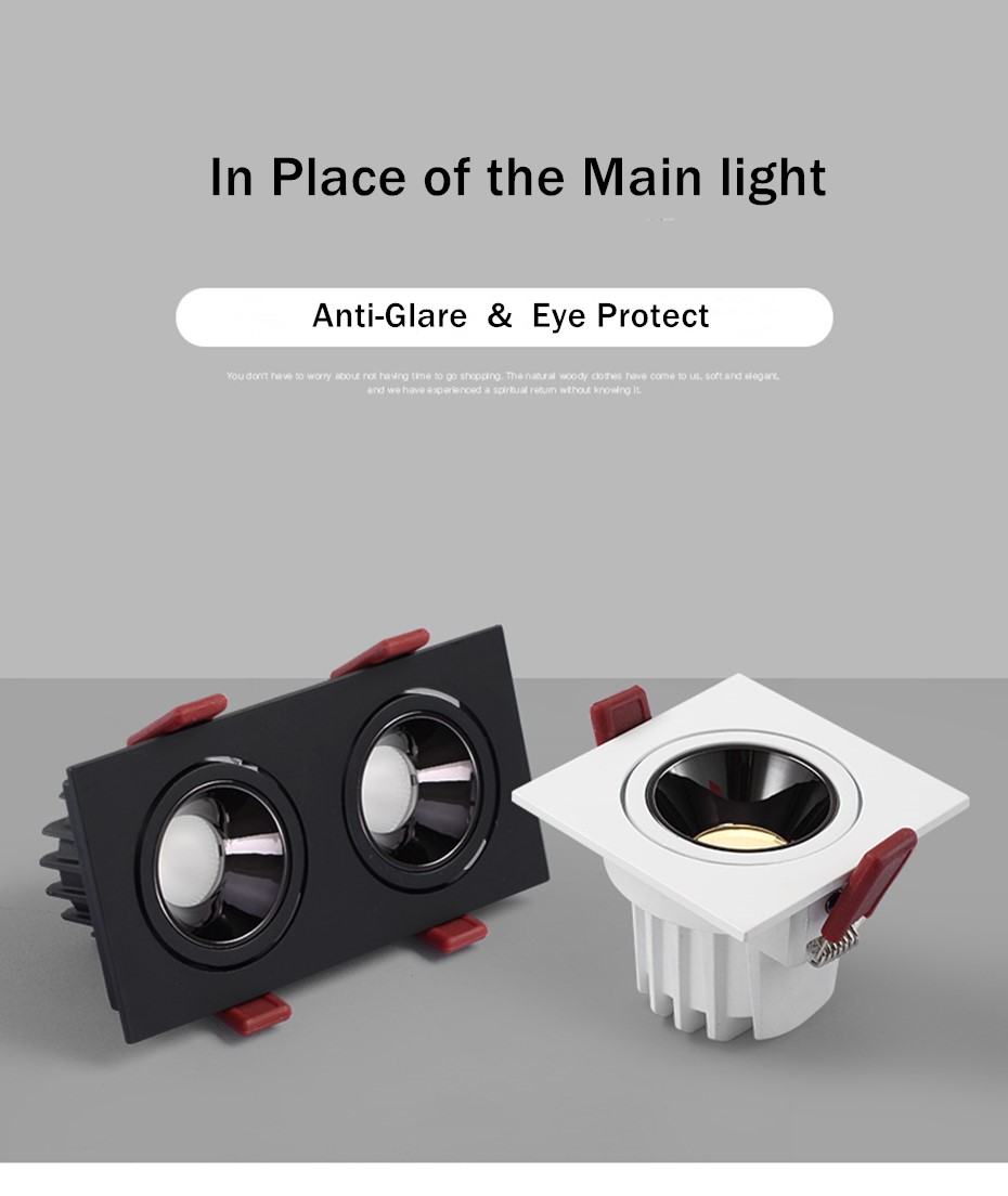Modern simple anti-glare COB spotlight single/double LED down light 24W 7W LED spotlight indoor lighting fixtures