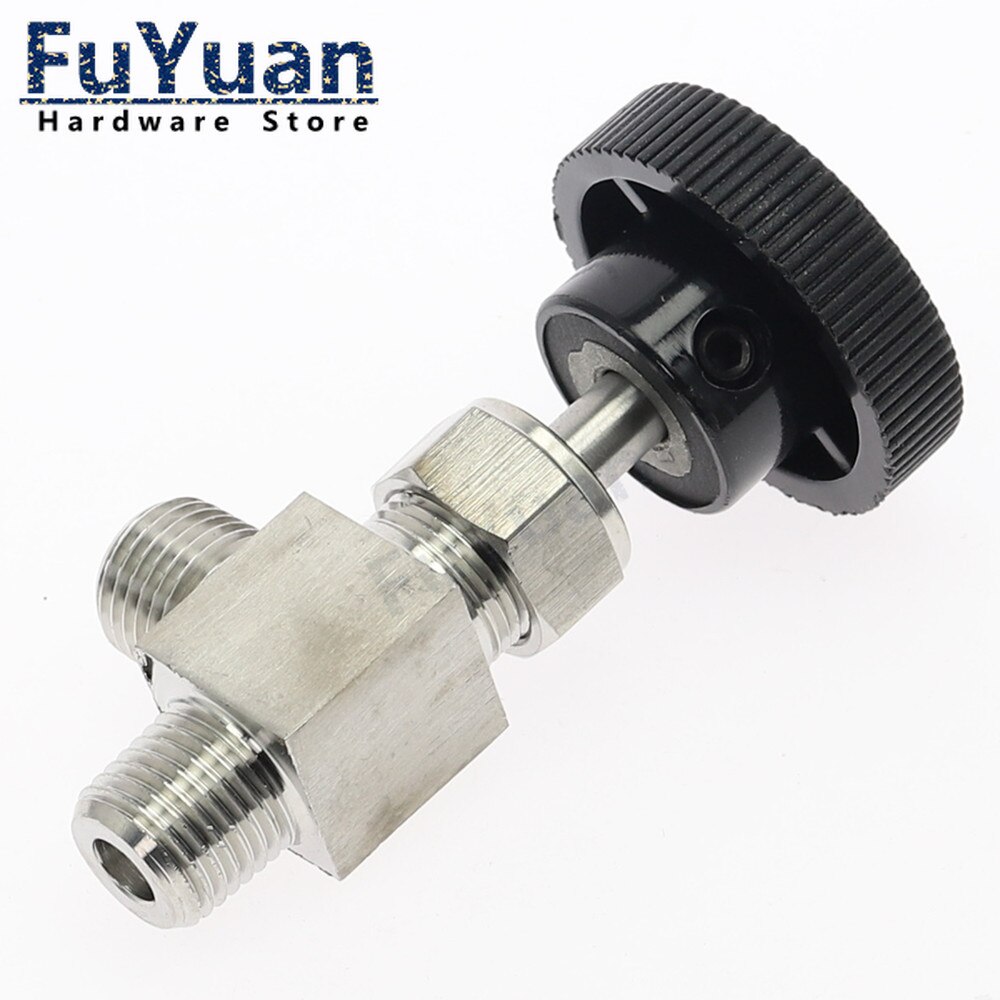 Right Angle 90 Degrees 1/4" NPT Male thread Stainless Steel 304 Flow Control Shut Off Crane Needle Valve