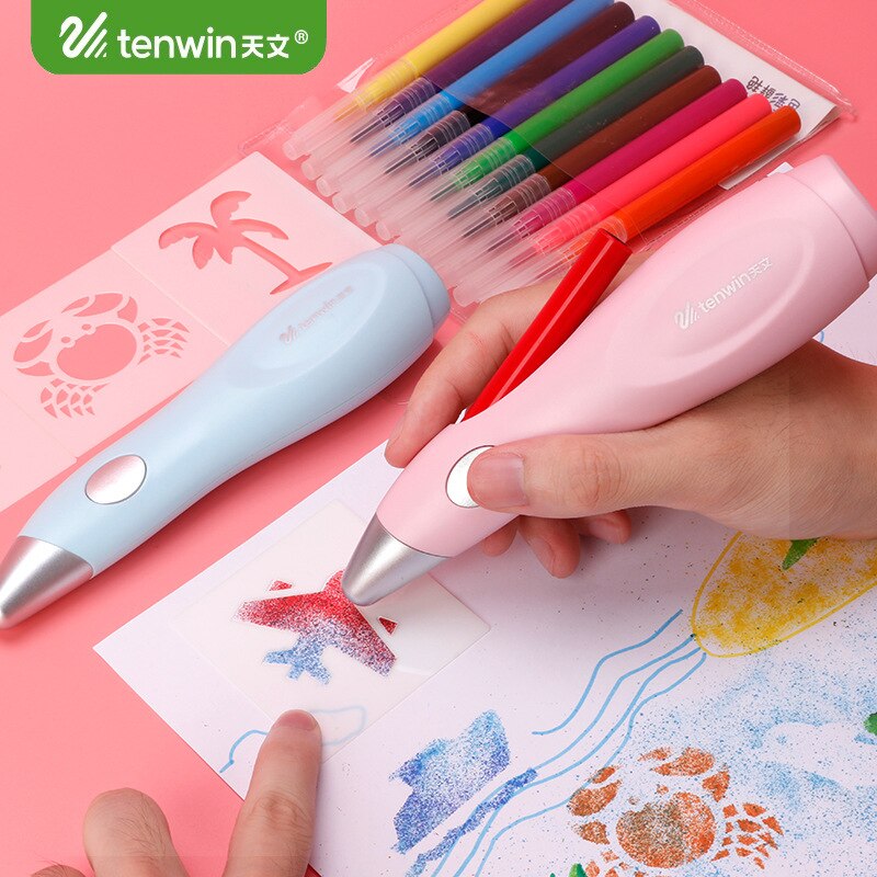 Creatieve 12 Kleuren Elektrische Inkjet Printer Pen Kawaii Wasbare Aquarel Pen Voor Schilderij Tekening Kids Schoolbenodigdheden