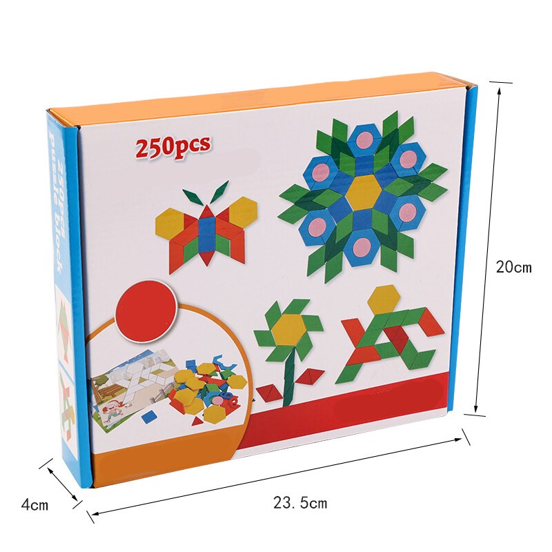 250 st pussel trä pussel leksak geometri tangram pussel utbildning lärande spel ge pojkar och flickor spel