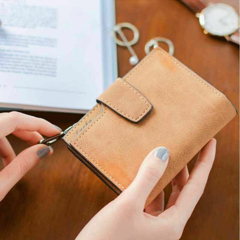 Brand Stylish Women Girls Leather Wallet Card Holder Coin Purse Clutch Small Handbag: brown