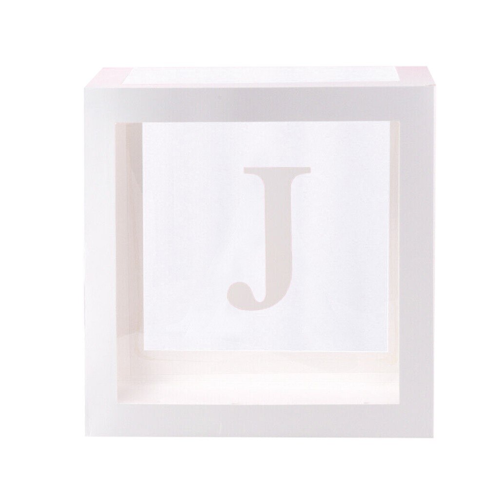 Lettre A-Z Cube Transparent coffrets enfant anniversaire bébé douche fête décoration emballage buffalo plaid emballage boîte: J