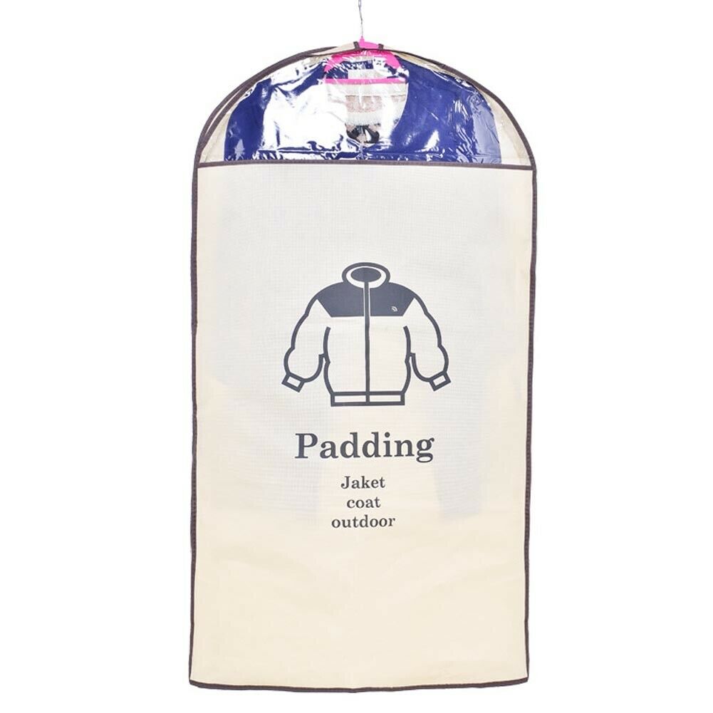 Newest Waterproof Thickened Nonwovens Clear Dust-proof Cloth Cover Suit/Dress Garment Bag Storage Protector: Padding