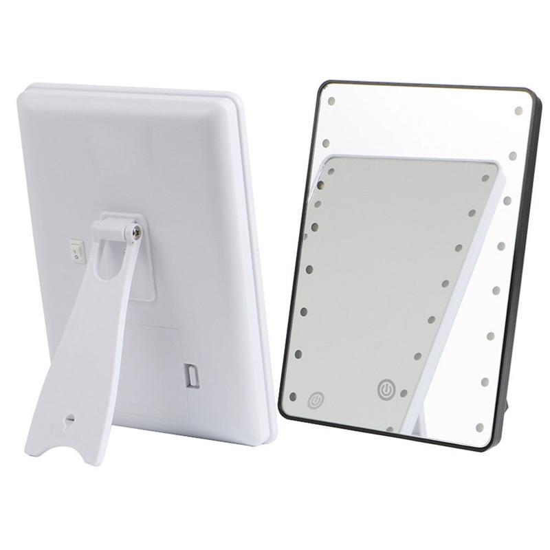 Makeup Mirror with 16 LEDs Cosmetic Mirror with Touch Dimmer Switch Battery Operated Vanity Mirror with Stand for Tabletop