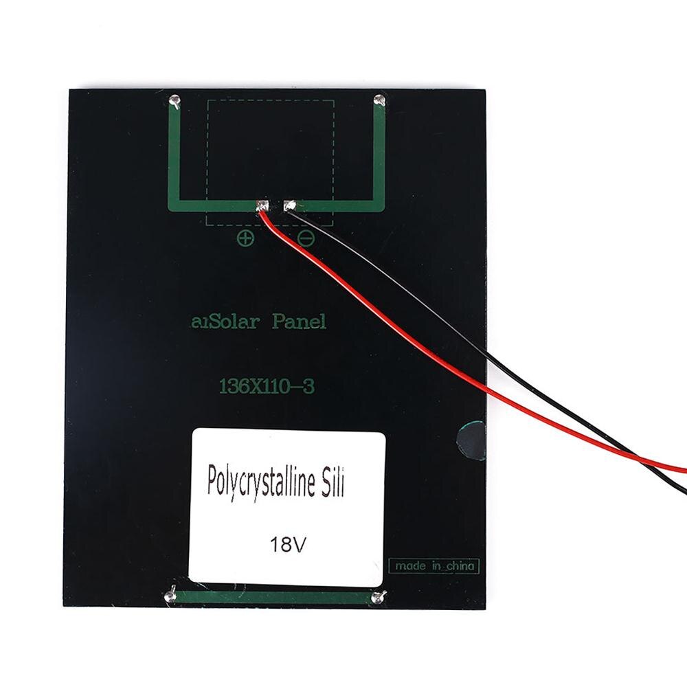 18v 2w polykrystallinsk solpanel energibesparende mini 110 × 136 × 3.0mm modul solkraft