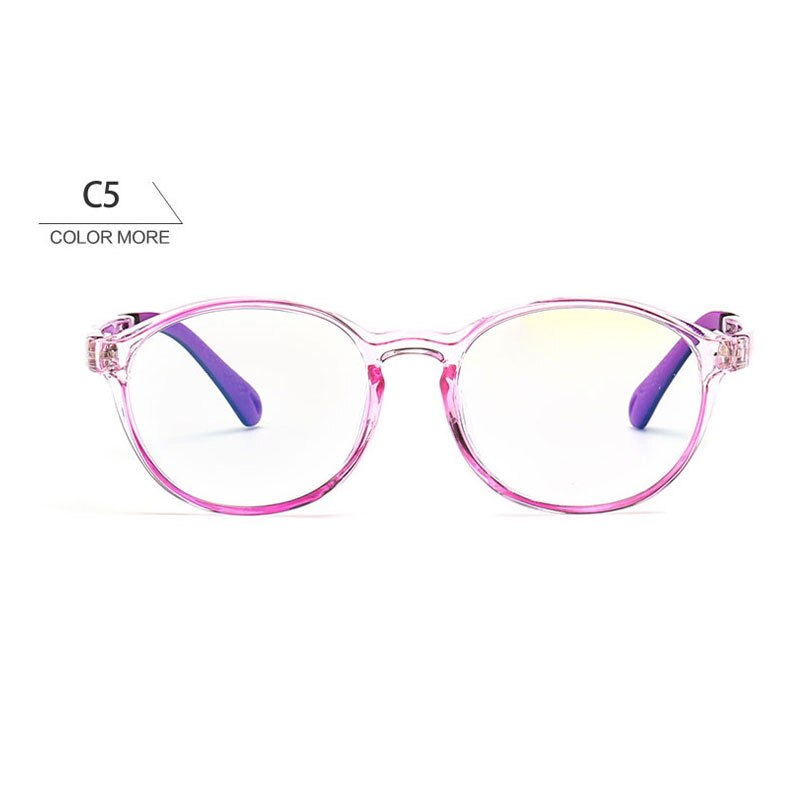Round Kids Prescription Computer Glasses Optical Frame Blue Light Blocking Children Boy Girls Anti Reflective Eyeglasses UV400: C5