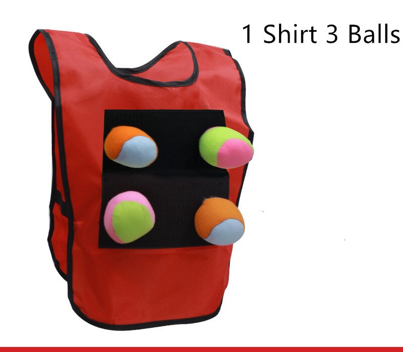 1 squadra Giochi Shirt con 3 Sfera Appiccicosa Giochi All'aperto Per Bambini Genitori Giocattoli di Sport Per I Bambini Dodge Sport con la Palla Giocattolo la cooperazione Gioco: Kids Widen Red