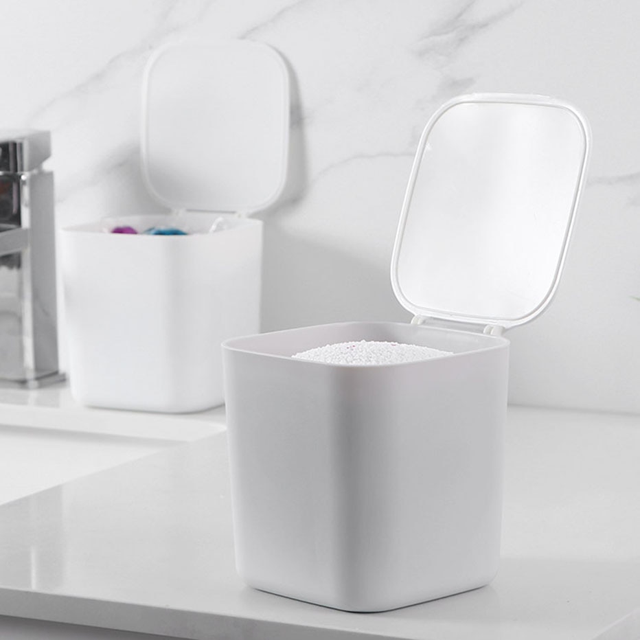 Countertop Storage Box Laundry Beads Container Multi-use Laundry Powder Box with Lid Washing Room Organizer