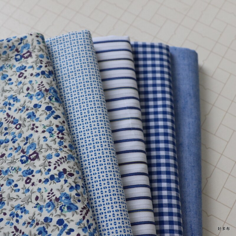 Tecidos de algodão estampados, 25cm * 25cm * 5 peças, tecidos de costura, acolchoados para patchwork, bordado, faça você mesmo, acessórios de bonecas artesanais