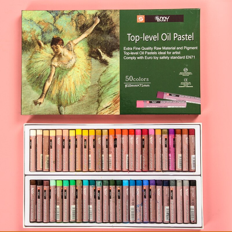 Color Oil Painting Stick Set 12/16/25/36/50 Colors Soft Oily Crayon Art Painting Safety Children Kids Crayon Stationery: 50 Colors - Set