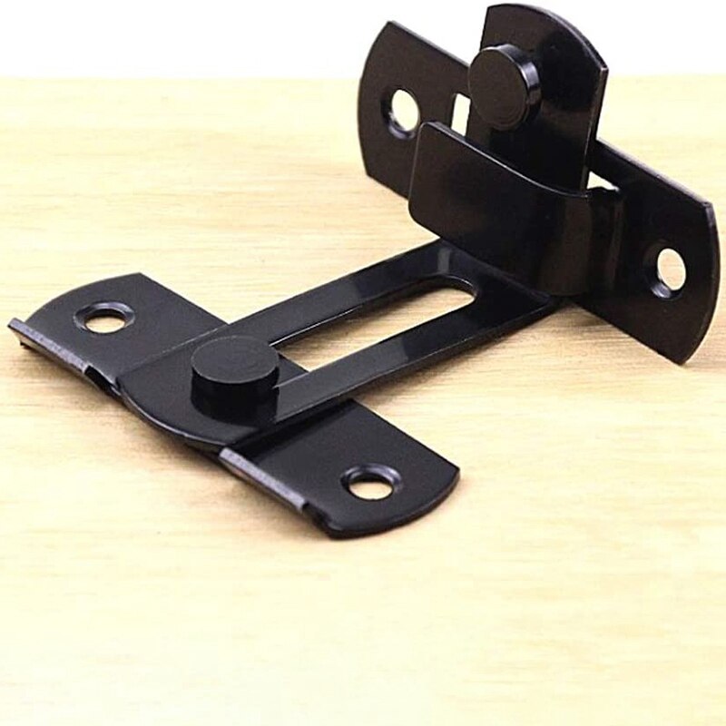 Matt Black Stainless Steel Door Buckle Lock Bolt Lock 90 Degree Door with Cabinet Hasp Lock