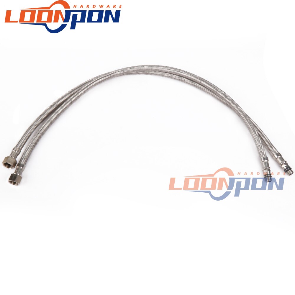 Warm En Koud Water Inlaat Pijp Wees Slang Lange Staaf Staaldraad Explosieveilige Metalen Sanitair Slangen Badkamer Keuken 2Pcs