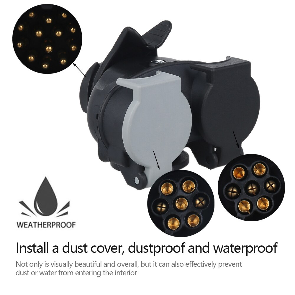13 To 7 Pin Trailer Adaptor Trailer Caravan Electric Adapter Socket Plug Caravan Towing Waterproof Electric Connector