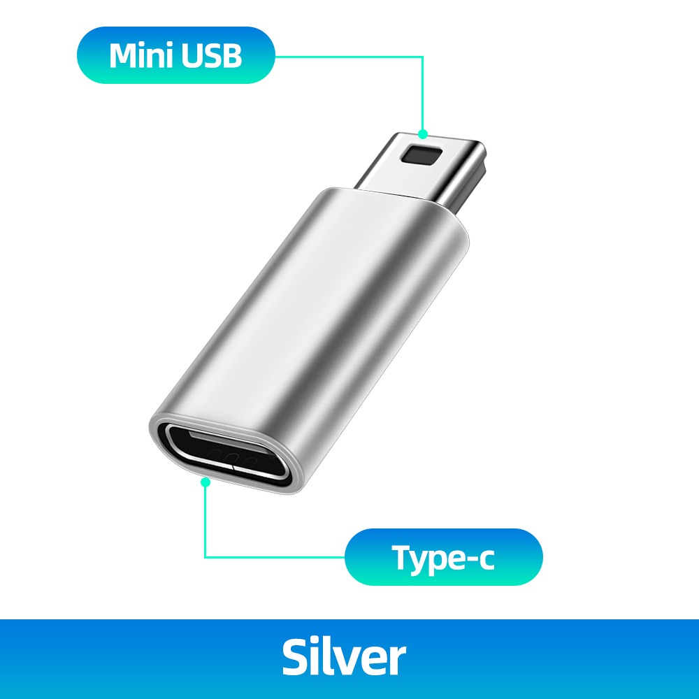 FONKEN Mini USB To Type C Adapter Male Micro USB To Female USB C Data Transfer Connector For MP3 Digital Gamera GPS Conventer: Yellow