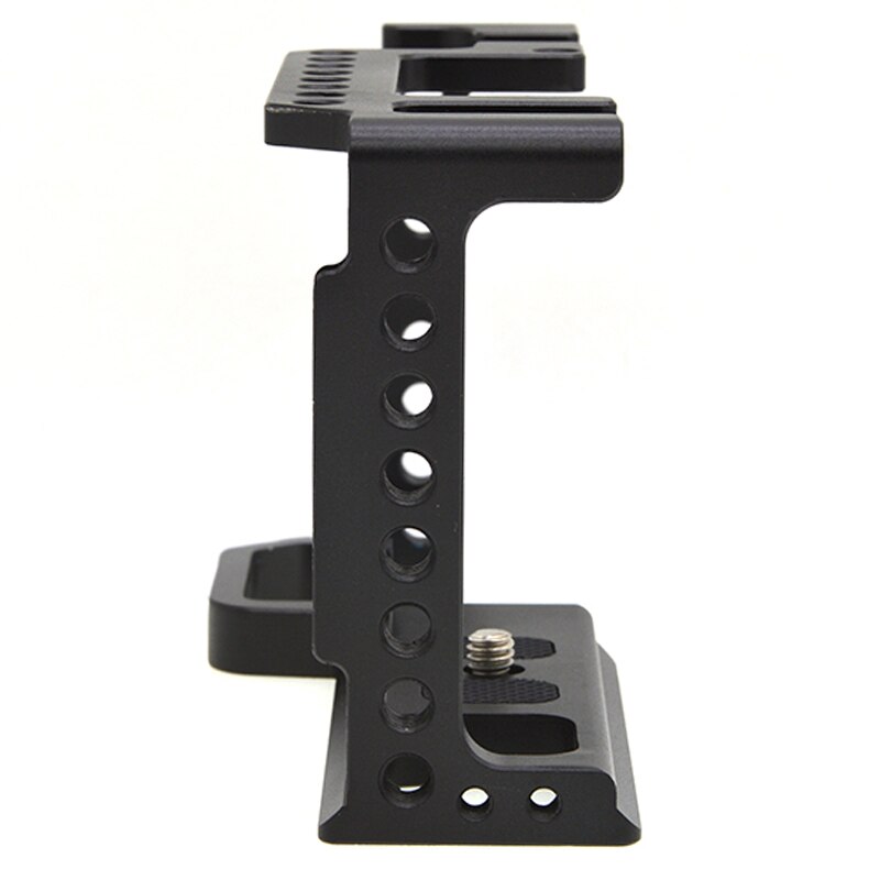 Jaula de cámara para Sony A6600 con soporte de zapata fría 1/4 agujeros de rosca para luz de Flash de micrófono DIY