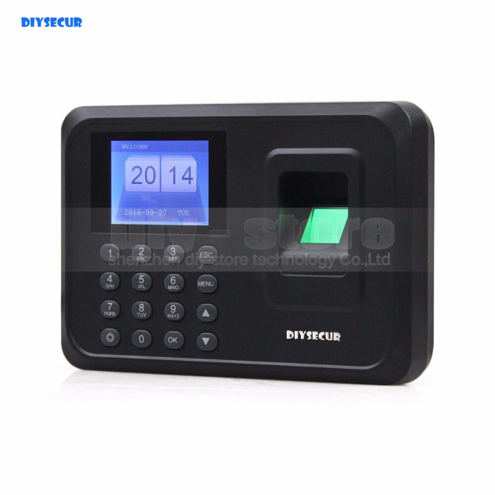 DIYSECUR LCD Biometric Fingerprint Time Clock Attendance Machine