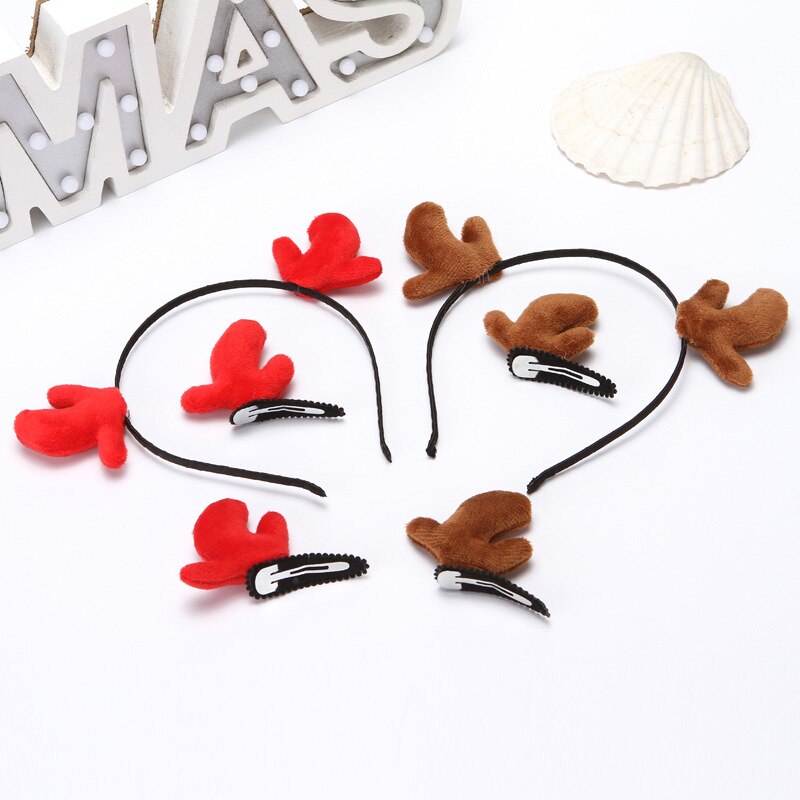 Épingles à cheveux de noël en bois de cerf, pinces à cheveux, pour enfants et adultes, accessoires de cheveux, de noël pour enfants, fournitures de fête,
