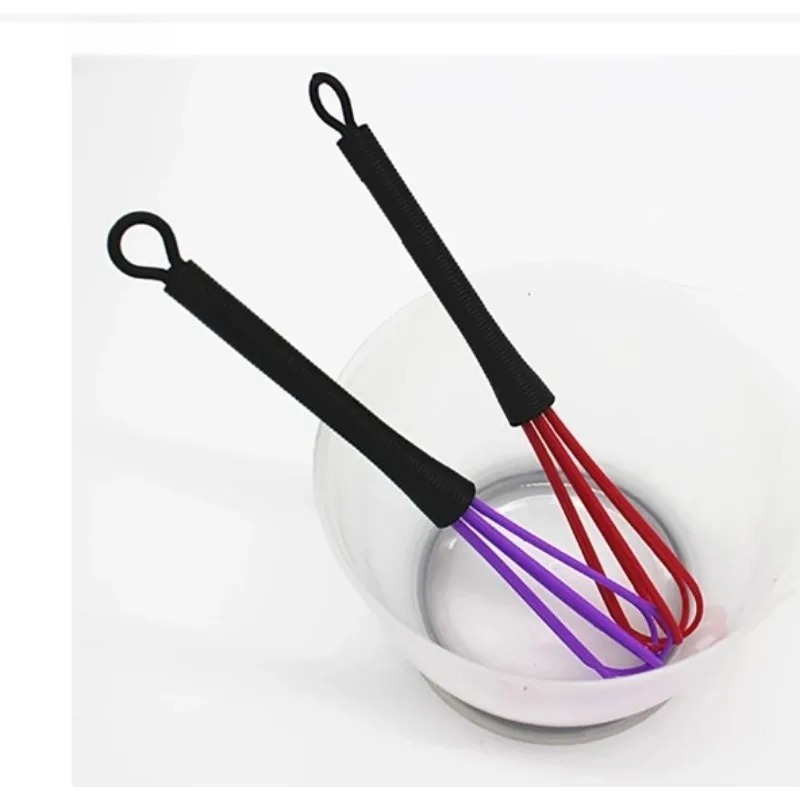 Mini fouet manuel en plastique pour centre commercial, batteur à œufs, agitateur, mélangeur de cuisson, outil de cuisine, fouet à double tête avec petite cuillère, 1 pièce