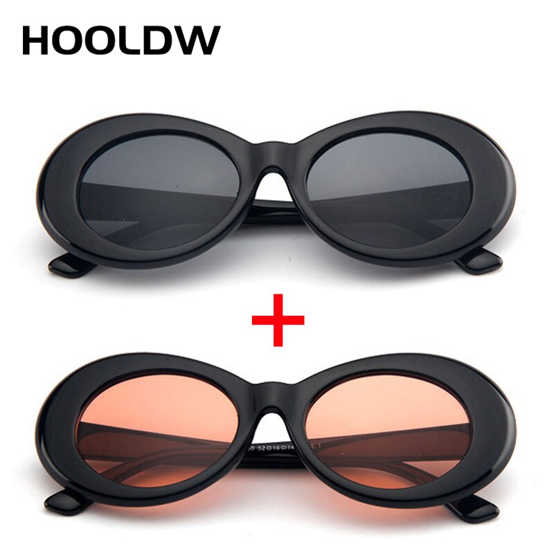 2 st/lot clout goggle kurt cobain solglasögon herr dam vintage ovala runda solglasögon dam  uv400 glasögon gafas de sol: Svart och orange