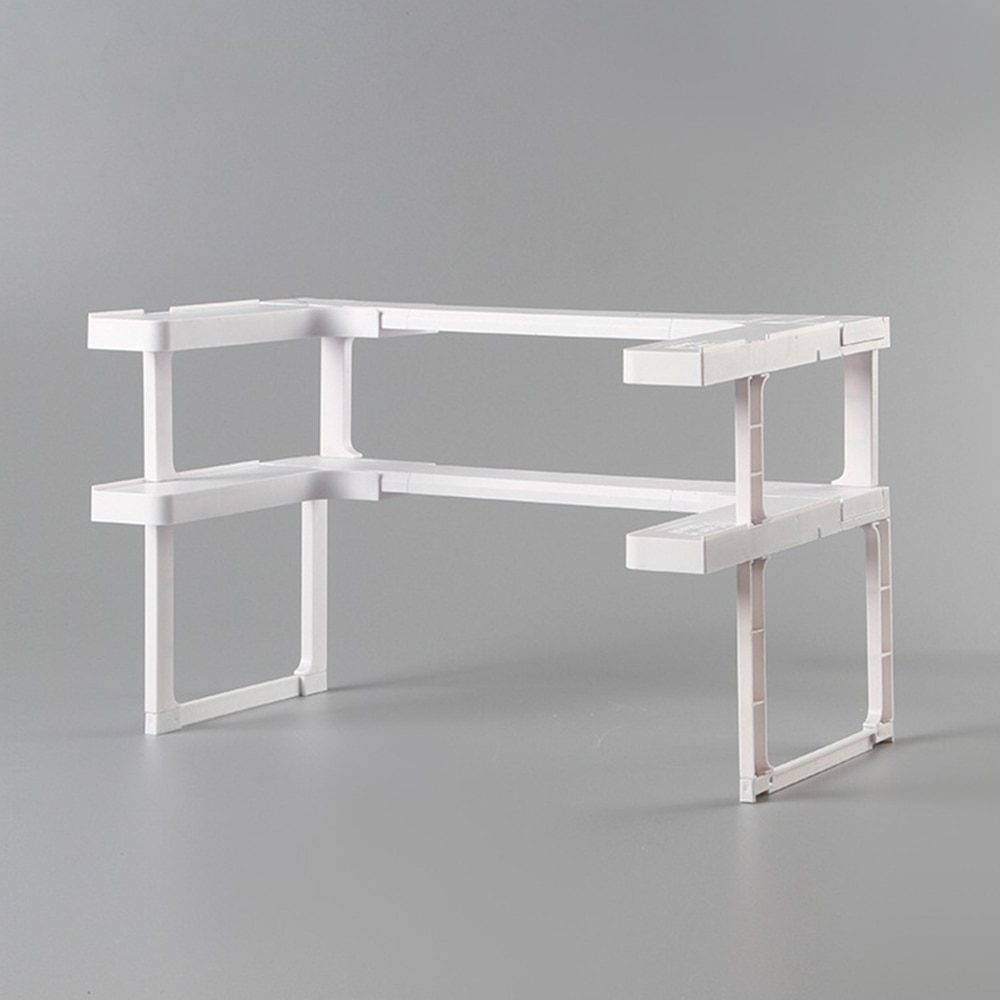 Plastic Adjustable Space Rack 2 Layers Countertop Organizer Cabinet Storage Kitchen Spice Spice Rack Cabinet Cupboard Holder