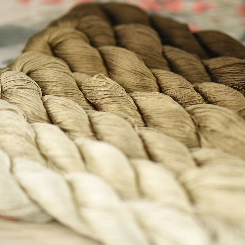 silk embroidery thread / 100% silk thread /hand embroidery embroider cross stitch/khaki series/7 pure colors