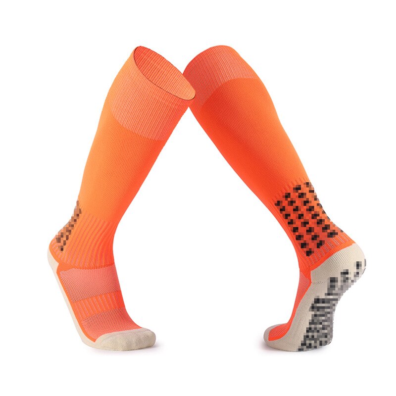 Sweat-Absorbent Wear-Resistant Men&#39;s Soccer Socks Towel Bottom Thickened Football Stocking Over Knee Long Tube Calcetines Hombre: ZQW006-G7-Orange