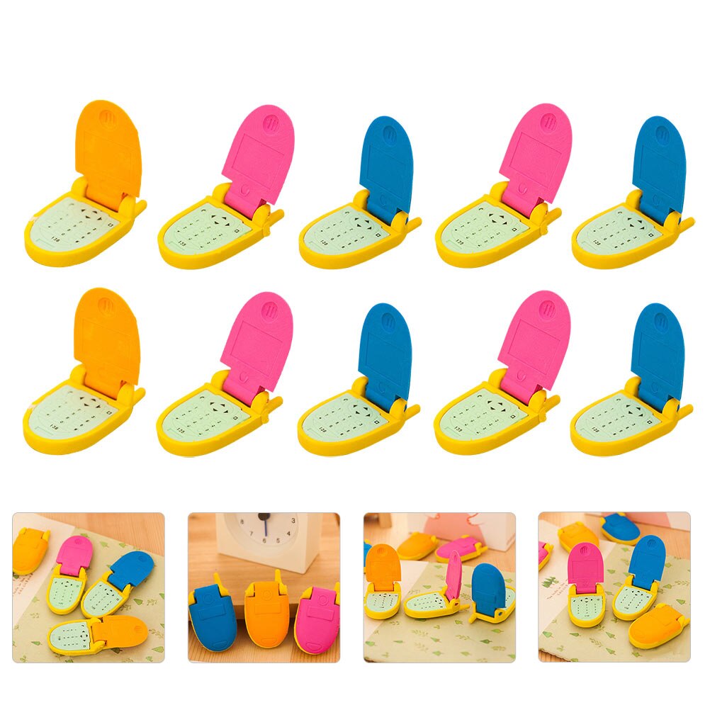 16Pcs Adorable Erasers for Children Cartoon Phone-shaped Erasers Practical Erasers for Painting: Default Title