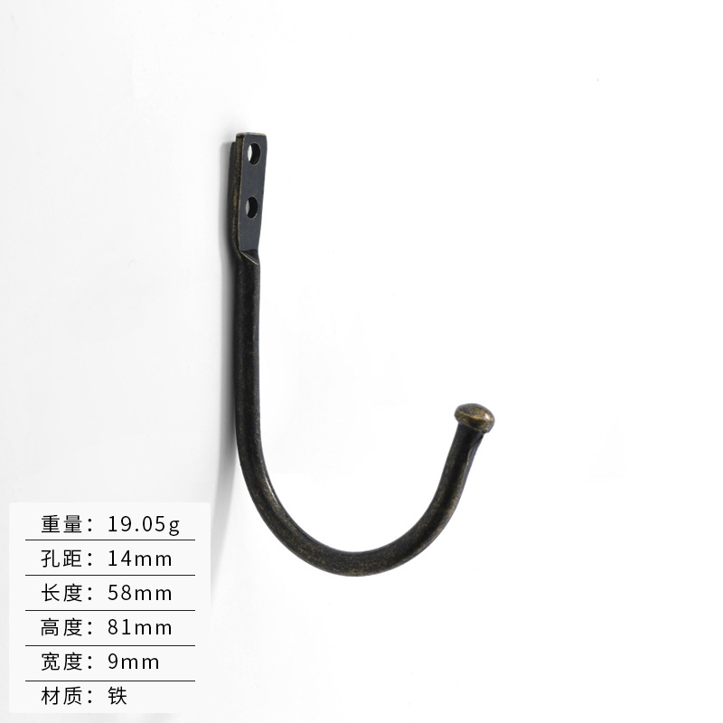 Crochet Mural en Métal en Forme de U pour Rideau, Crochet de Fixation en Fer Rétro, avec Vis, Originalité: kaki foncé