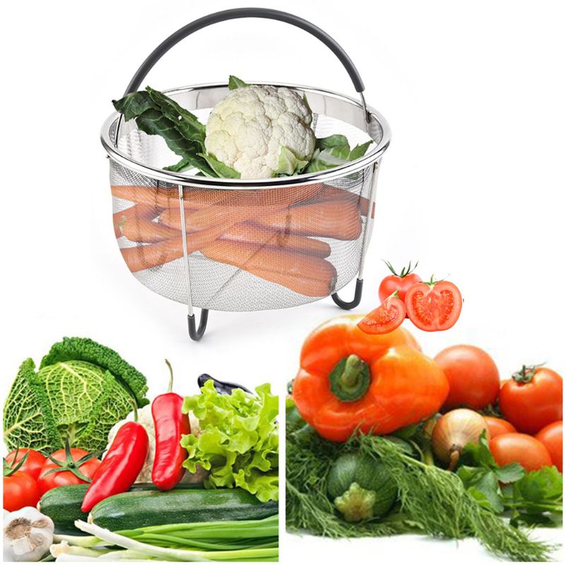 Koszyk robić gotowania na parze garnek błyskawiczny 304 sitko naczynia ze stali nierdzewnej parowy z uchwytem