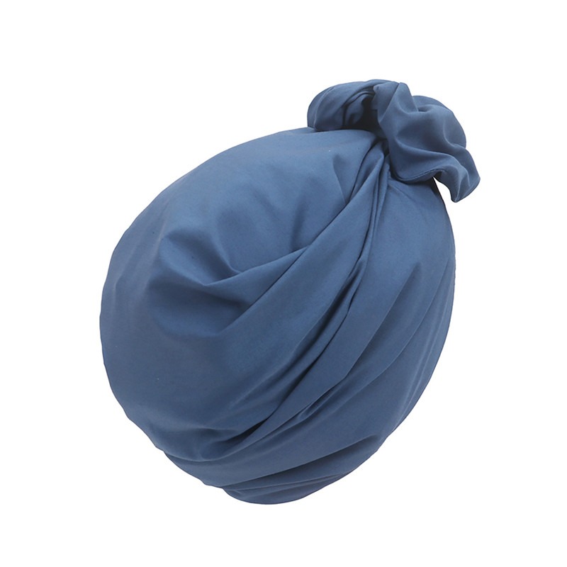 Gorro turbante Vintage para mujer, Bandana a la para mujer, gorro para cubrir el cabello para mujer, envolturas para la cabeza, pañuelo musulmán para la cabeza: Azul