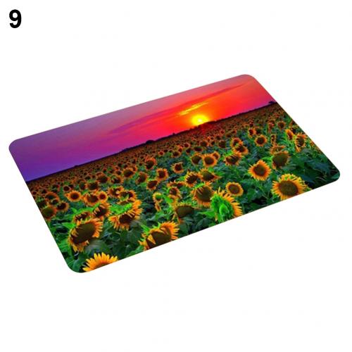Sunflower Flannel Non-slip Water Absorption Door Mat Carpet Floor Bathroom Decor: 9