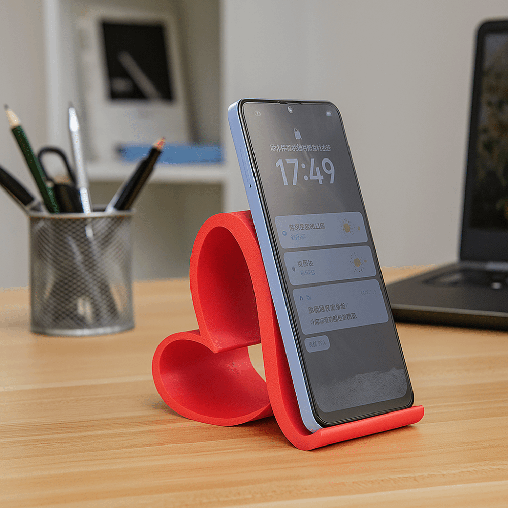 Plast hjerteformet telefonstativ estetisk sklisikker kjærlighet mobiltelefonholder i statue jente skrivebord lat brakett skrivebord nettbrett telefon