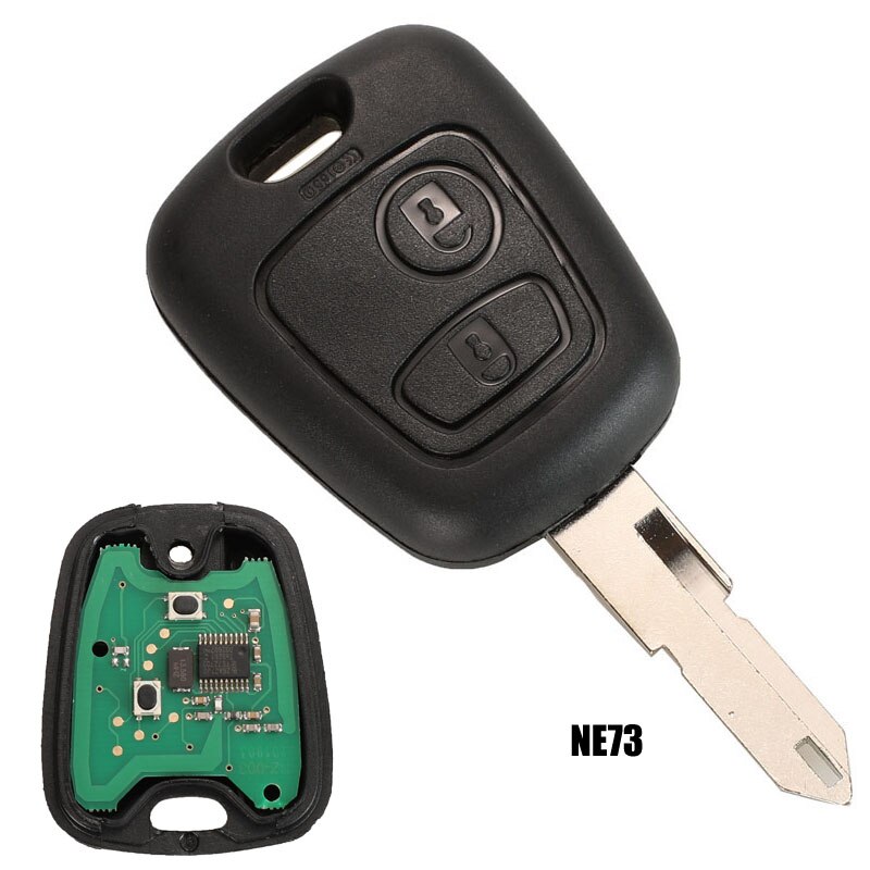 Jingyuqin 2 botones preguntar llave de control remoto Fob controlador para PEUGEOT 206 PEUGEOT 433MHZ con PCF7961 Chip transpondedor: NE73