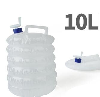 Bolsa de agua plegable de 5L-15L para exteriores, contenedores de agua plegables para acampar, botella de agua de almacenamiento telescópica multifunción para beber: 10L