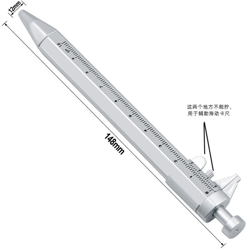 Przenośny 0-100mm suwmiarka z tworzywa sztucznego mini suwmiarka z 0.5mm długopis z żelowym wkładem Model slajdów pomiarowe narzędzia pomiarowe