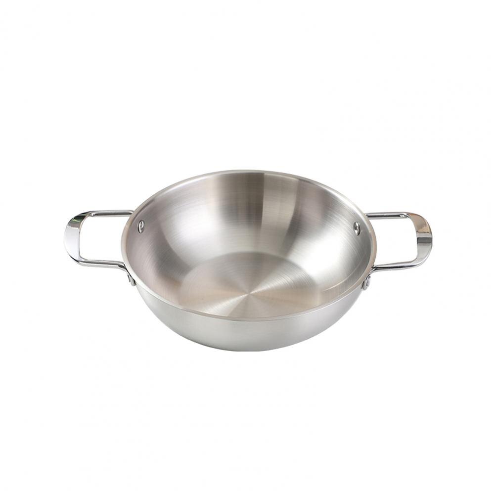 Noodle Pan Handig Dubbel Handvat Rvs Mat Dikke Ramen Pan Voor Keuken: Silver S