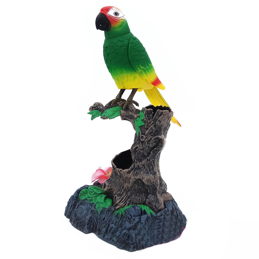 Cute Electronic Talking Bird Toys Moving And Sound Record Speaking Parrot Talking Toys For Children Home Decoration: green