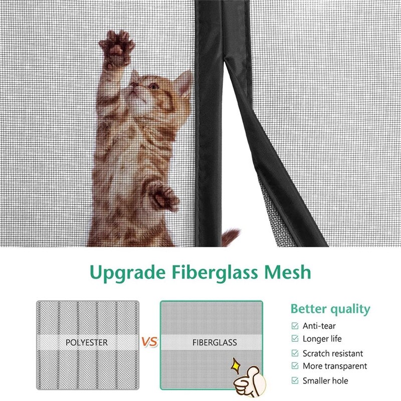 Magnetic Anti Mosquito Net Magnetic Curtain Automatic Closing Custom Sizes Easy Installation Screen Door Insect Fly Mesh