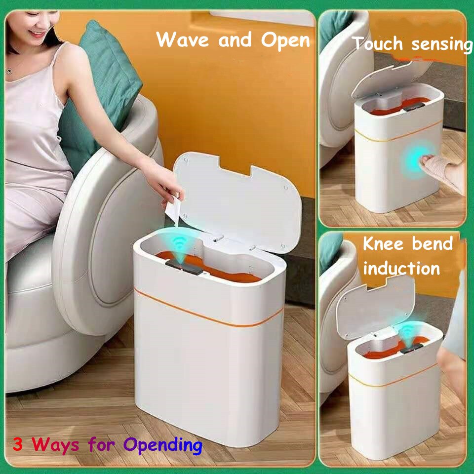 Smart Trash Can Intelligent Sensor Dustbin Electric Automatic Rubbish Can Waterproof Dustbin Household Kitchen Toilet Bin