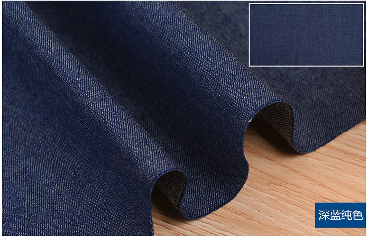Geborduurde Gewassen Denim Stof Blauw Dunne Polyester Katoen Voor De Zomer Kleding Jurken Broek Door Halve Meter  15