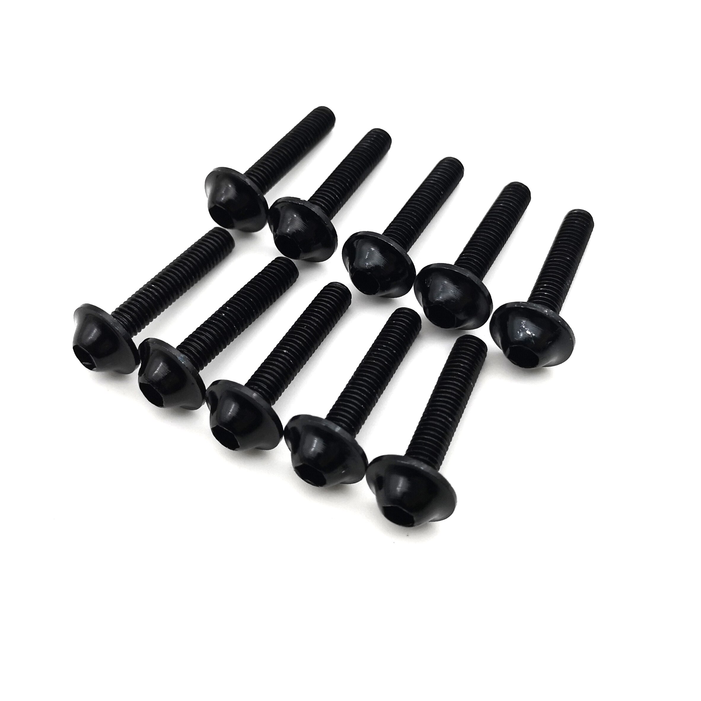 10Pcs Motorfiets Bouten Schroef M5 X 25 Mm Aluminium Versiering Bouten Zwart Geanodiseerd 25 Mm Bouten Zwarte Schroeven M5 cap Hoofd