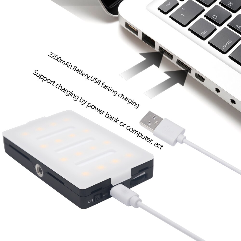 Mcoplus LED16 LED Video Luce CRI 95 Built-In agli ioni di litio batteria ricaricabile usb per il telefono Della Macchina Fotografica DV Camcorder flash