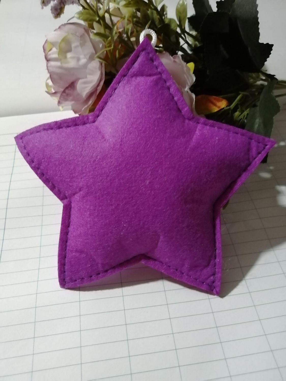 Månesky fin non-woven krans fest hq flagg nydelig barnerom sovesal hengende vegg hotelldekorasjon blå gul hvit: 1pc lilla stjerne